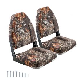 Boat Seat, High Backrest, Folding Fishing Boat Seat with Thickened Sponge Cushion & PU Polyester Fabric, Aluminum Alloy Hinges