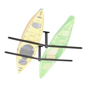 Kayak Storage Rack for 2 Kayaks, Holds Up to 250 lbs, Heavy Duty Adjustable Ceiling Rack for Garage Ceiling Mount