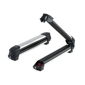 Ski & Snowboard Roof Rack, Carry up to 4 Pairs of Skis or 2 Snowboards, 2 PCS Aluminum Universal Car Roof Rack with Lock & Rubber Padding