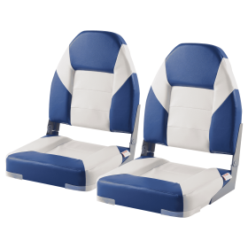 Boat Seats, 21.85" High Back Boat Seat, Folding Boat Chair with Thickened Sponge Padding and Hinge, Fold-Down Boat Captain Chairs for Fishing Boa